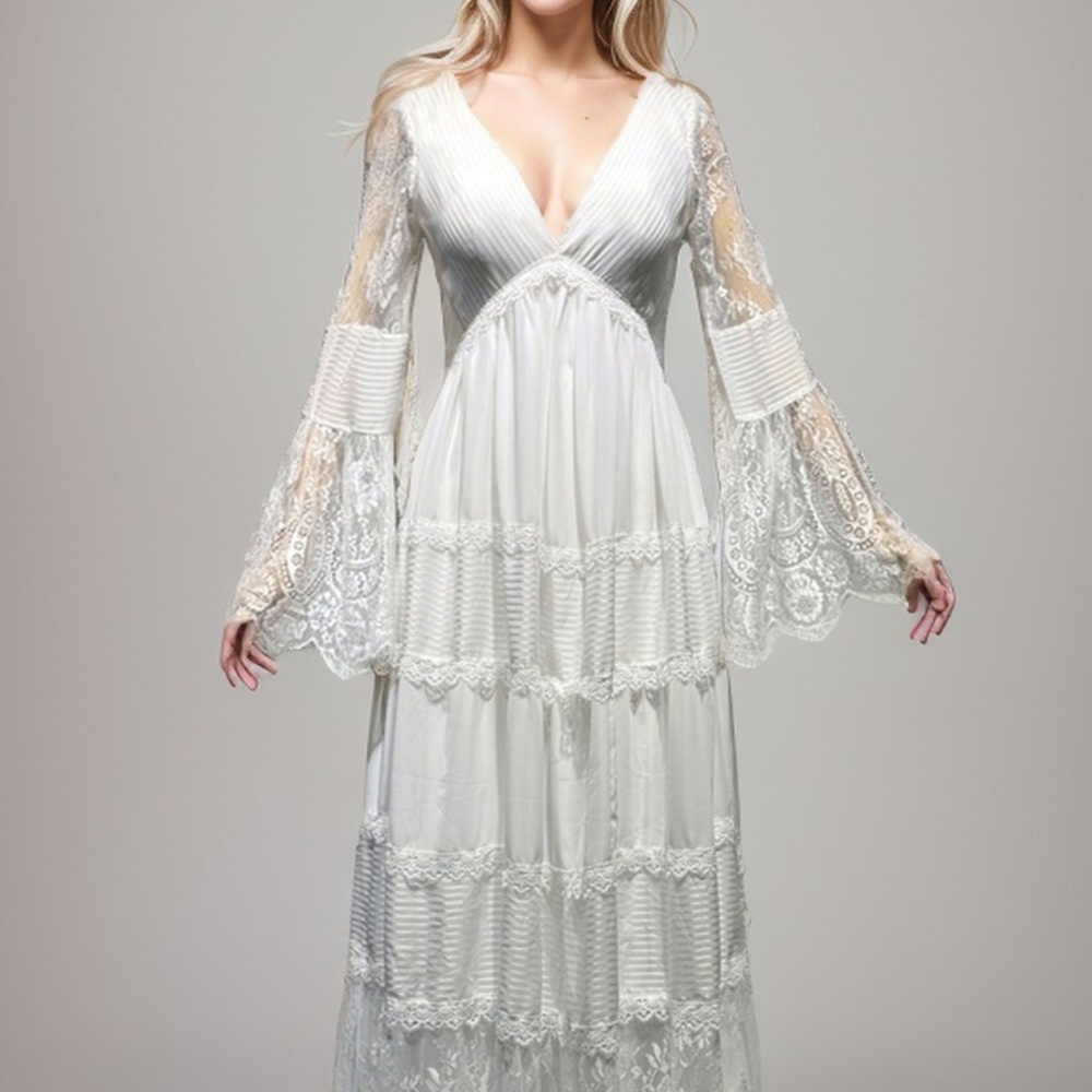 Boho maxi length wedding dress- BNWT